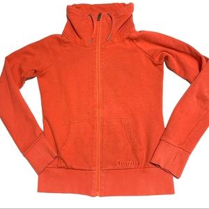 Bench Orange Cowl Neck Zip Up Jacket Size Small